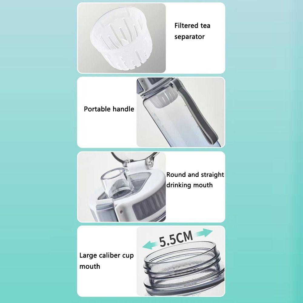 Bình Nước Thể Thao Bằng Nhựa Dung Tích Lớn Có Bộ Lọc Tháo Rời Tiện Dụng