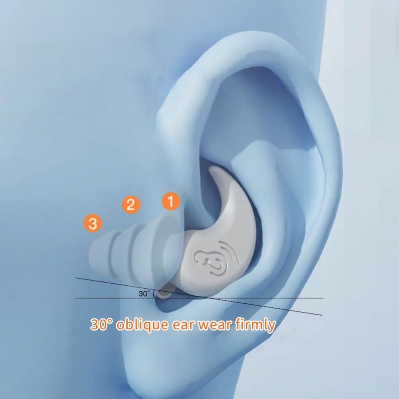 Nút Bịt Tai Chống Ồn IPX8 Bằng Silicon Mềm Chống Thấm Nước Đa Năng Tiện Dụng Khi Đi Bơi