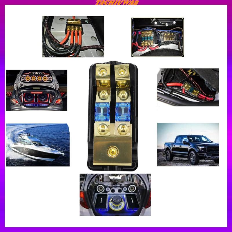 Khối Phân Phối Cầu Chì Mini 2 Chiều 60 Amp Cho Bộ Khuếch Đại Âm Thanh Xe Hơi Tachiuwa2