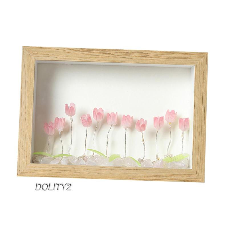[Dolity2] Khung Ảnh Bằng Gỗ Dễ Lắp Đặt Chắc Chắn Có Đèn Ngủ 6inch