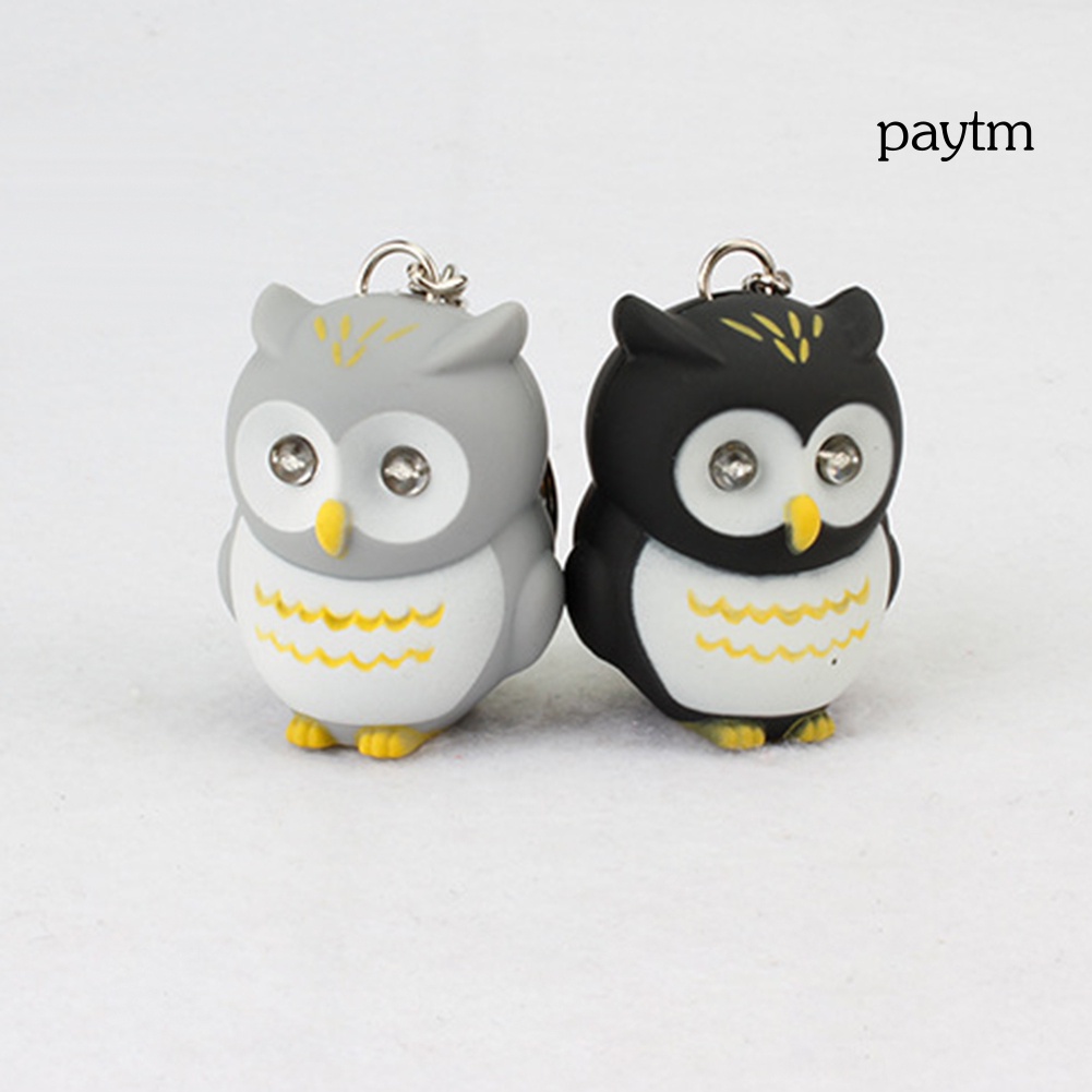 Móc Khóa Hình Cú Mắt To Có Đèn LED Và Âm Thanh Dễ Thương