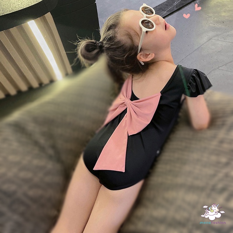 Bộ Đồ Bơi Thoáng Khí Đính Nơ Xinh Xắn Cho Bé Gái