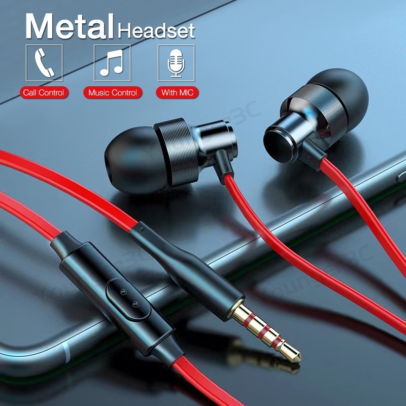 Tai Nghe Nhét Tai Jack 3.5mm Bass Trầm Có Micro Chuyên Dụng Cho Điện Thoại