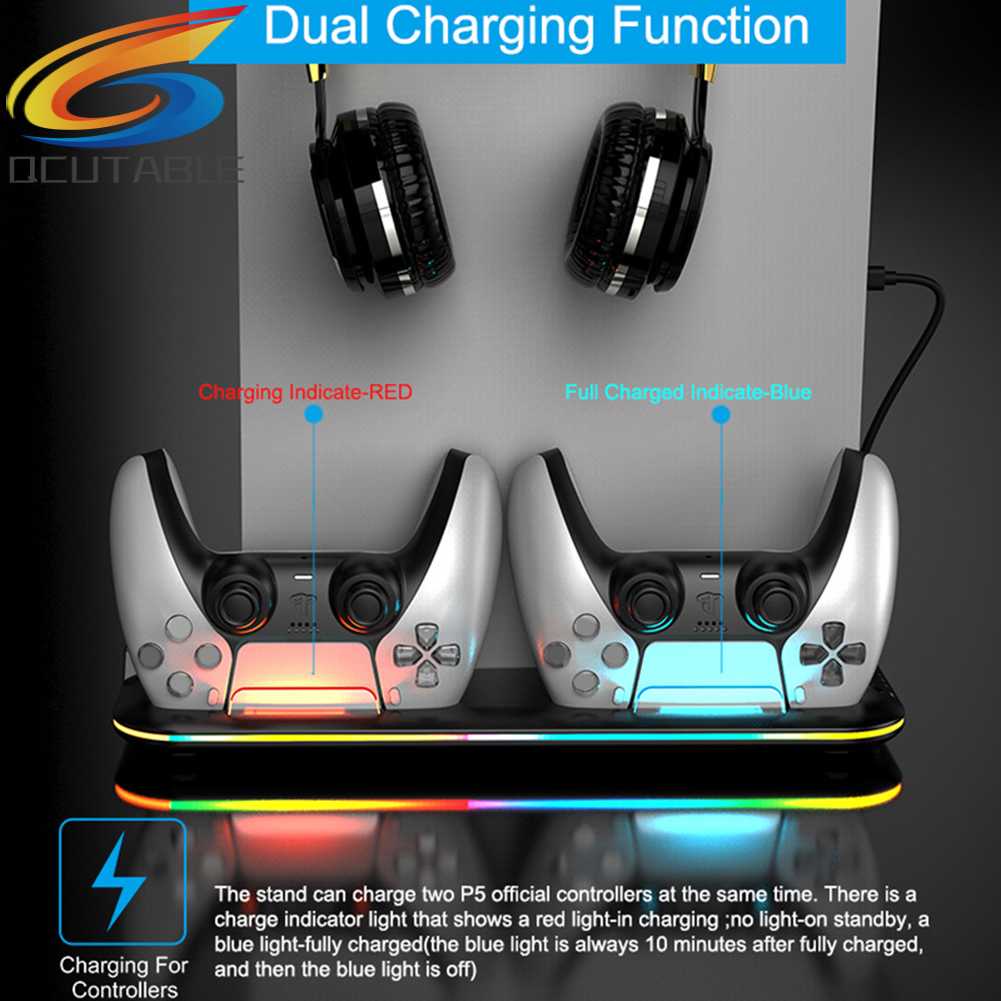 Giá Đỡ + Chuôi SạC + ĐèN RGB Cho Tay CầM Chơi Game PS VR2 PS5