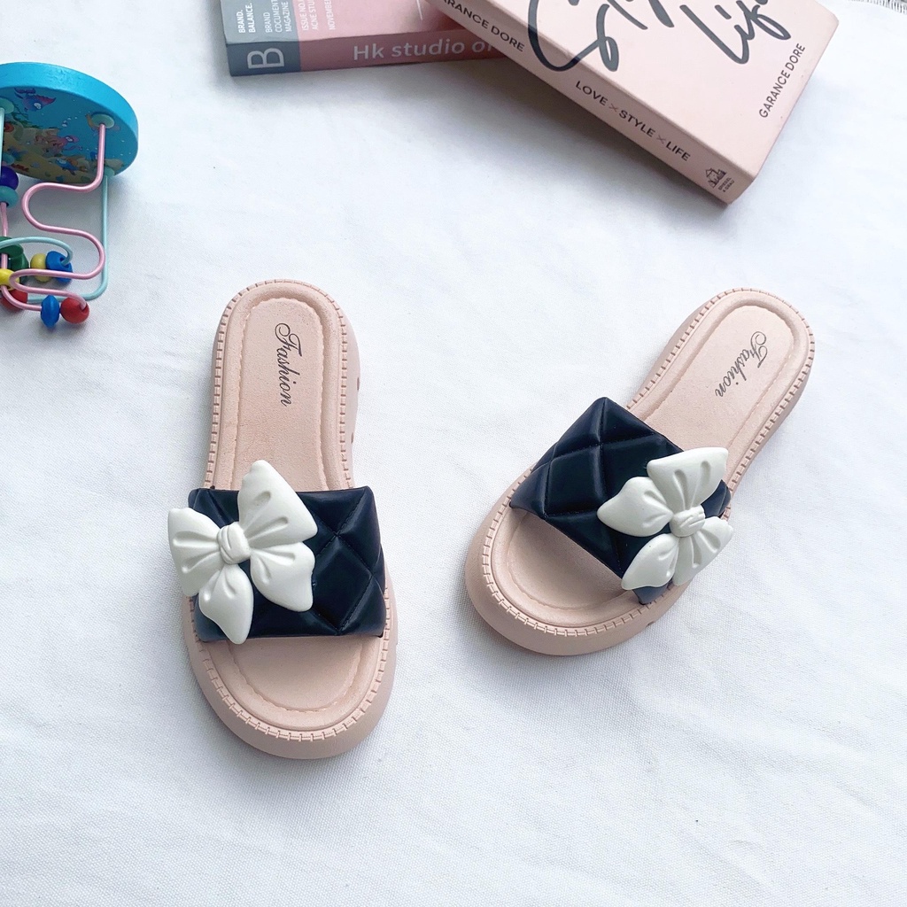 JY370-D10 HOA BƯỚM MŨ dép quai ngang đế 5 phân hàng cao cấp PHỐI NƠ CAO SU sang chảnh