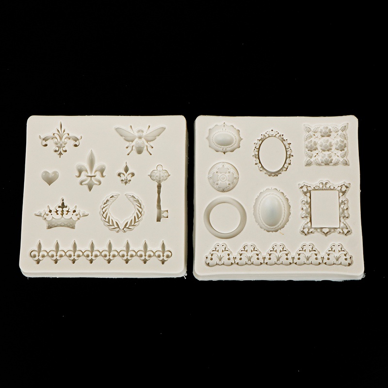 Khuôn Silicon Làm Kẹo Đường Trang Trí Bánh Kem Hình Khung Ren Cổ Điển Thương Hiệu Louisheart TFG