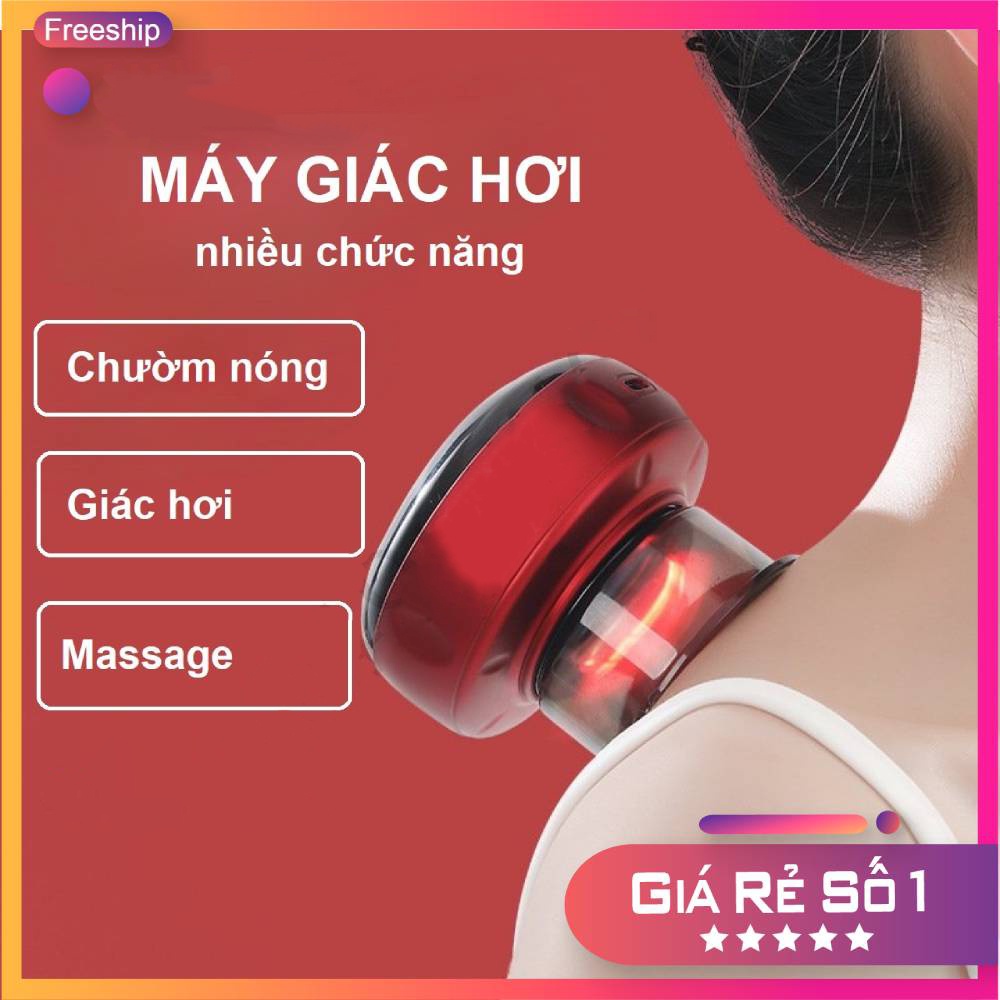 Máy Giác Hơi Cạo Gió Điện Tử 6 Cấp Độ Nhiệt Kết Hợp 6 Áp Suất Âm Giúp Giảm Đau Cơ Mệt Lưu Thông Khí Huyết