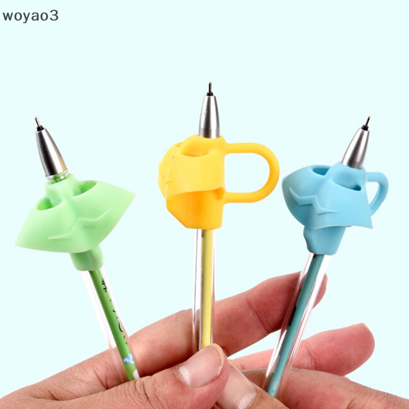 Set 3 Nút silicone Gắn Bút Chì Chỉnh Tư Thế Ngón Tay Cái Cho Người Mới Bắt Đầu woyao3