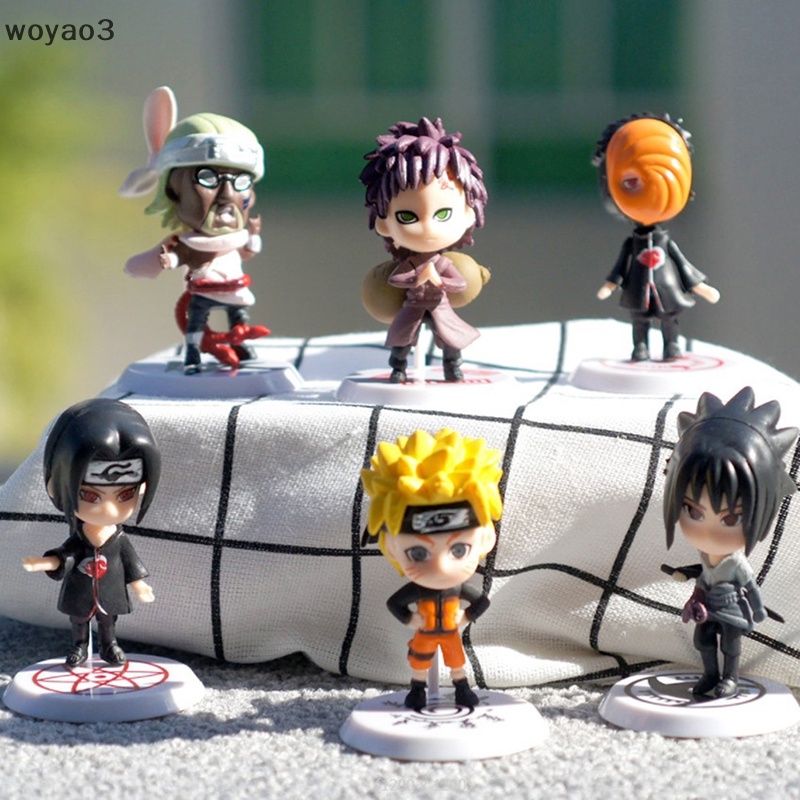 Set 6 Mô Hình Nhân Vật Phim Hoạt Hình Naruto Bằng PVC