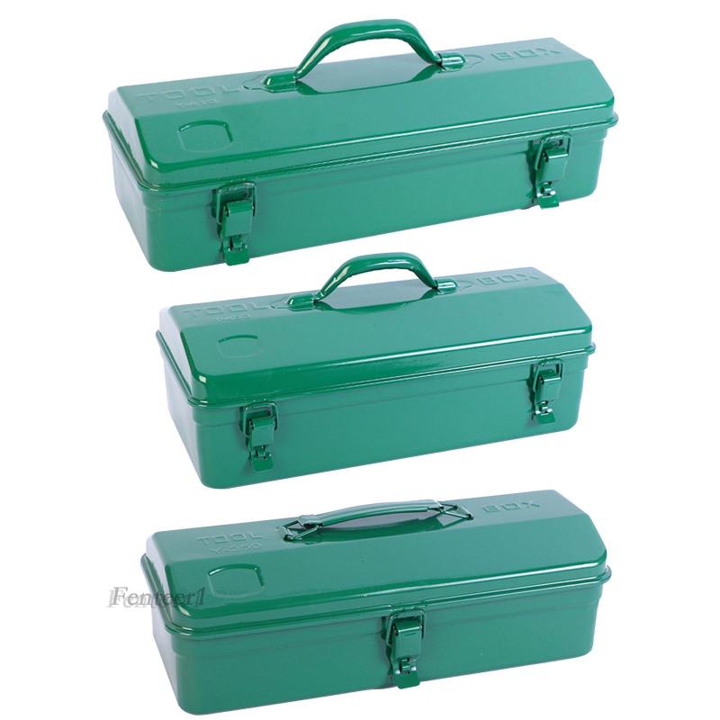[Fenteer1] Hộp Công Cụ Bằng Kim Loại Với Chốt Khóa Màu Xanh Lá Cây Sắp Xếp Gọn Gà