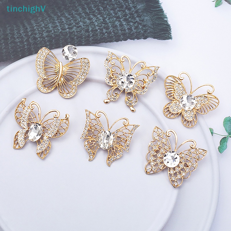[TinchighV] Trâm Cài Áo Bằng Hợp Kim Hình Bướm Đính Đá Thời Trang Phù Hợp Với Tất Cả Trang Phục Vải Corsage [Mới