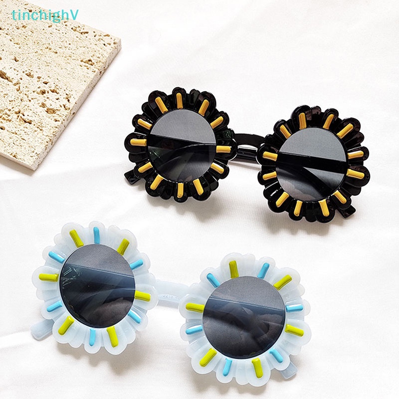 Kính Mát Tròn Chống Tia UV400 Hình Hoa Hướng Dương Dễ Thương Cho Bé