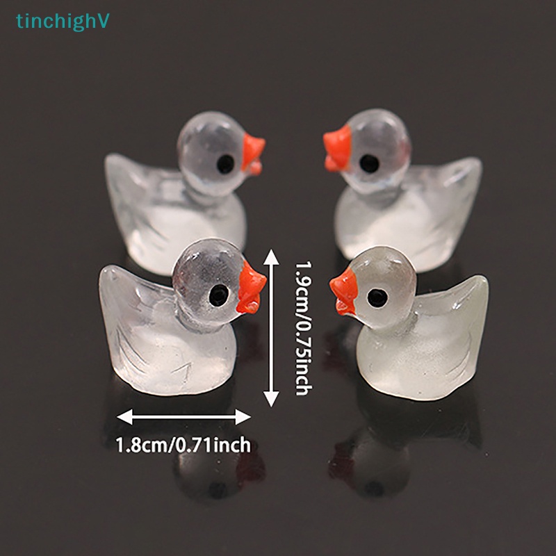 [TinchighV] Set 10 Chú Vịt Dạ Quang Mini Bằng Nhựa Resin Phát Sáng Trong Bóng Tối Trang Trí Sân Vườn [Mới]