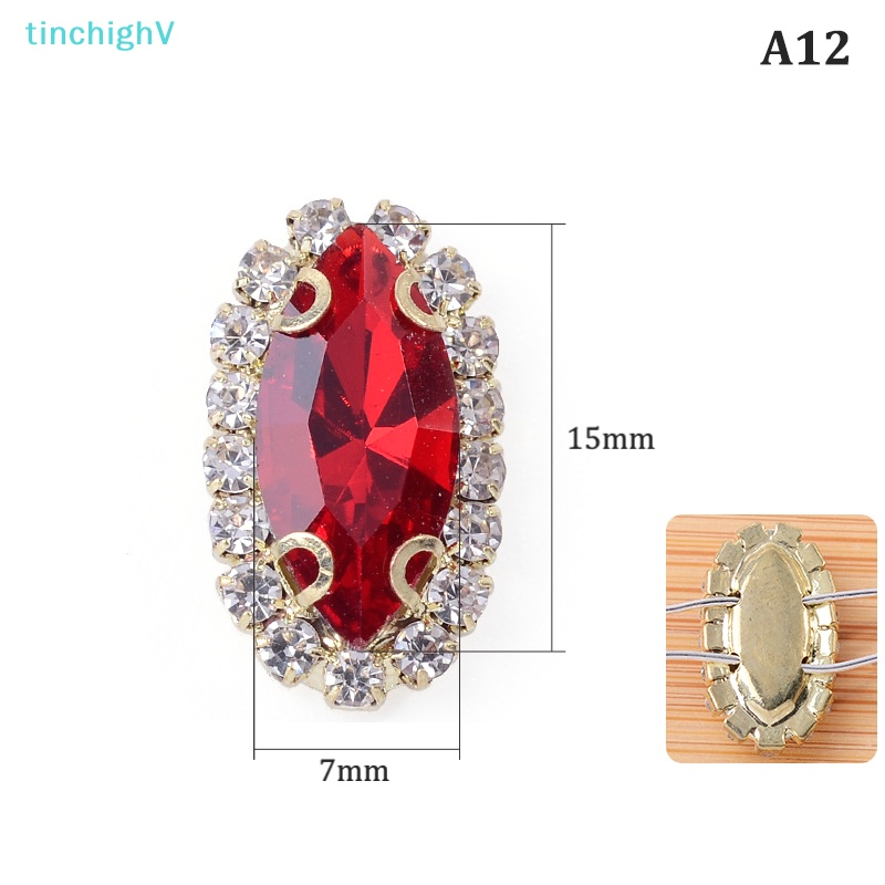 Viên Đá Pha Lê 7x15mm Dùng Trang Trí Quần Áo DIY