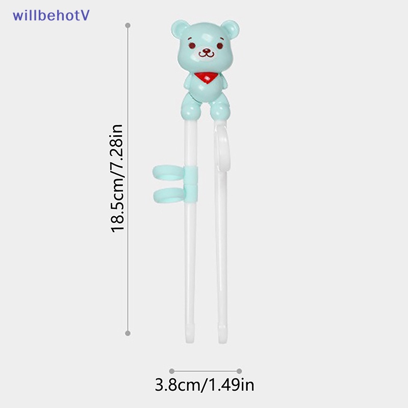 1 Cặp Đũa Tập Ăn Họa Tiết Hoạt Hình Dành Cho Trẻ Em Mới Bắt Đầu