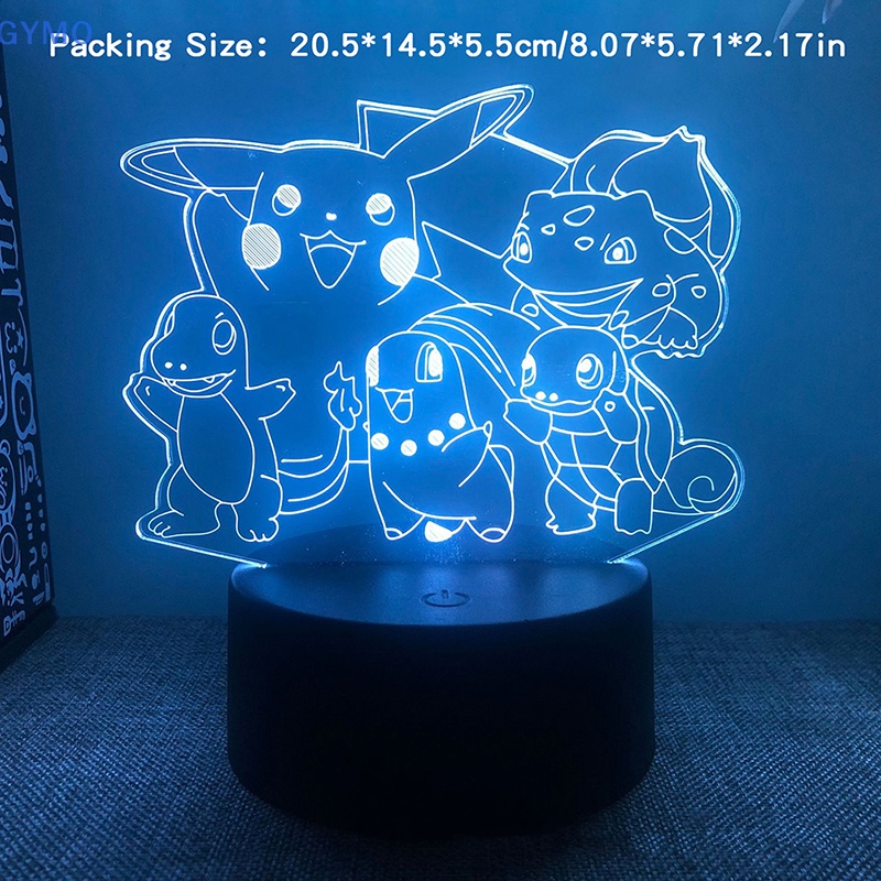 Mô Hình Đồ Chơi Pikachu Charizard 3D Có Đèn Led