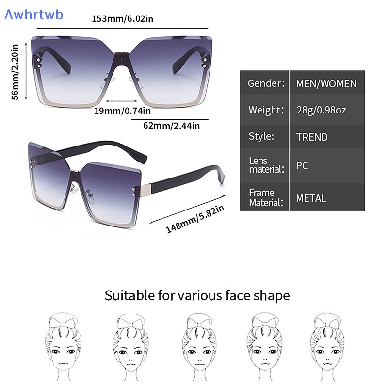 Kính Mát Không Gọng Chống Tia UV400 Thời Trang Cho Nữ Mới