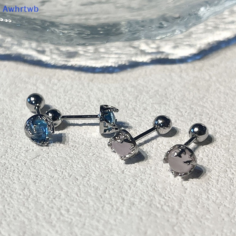 1 Đôi Khuyên Tai Dạng Xoắn Ốc Đính Đá Zircon Nhiều Màu Cho Nữ Mới