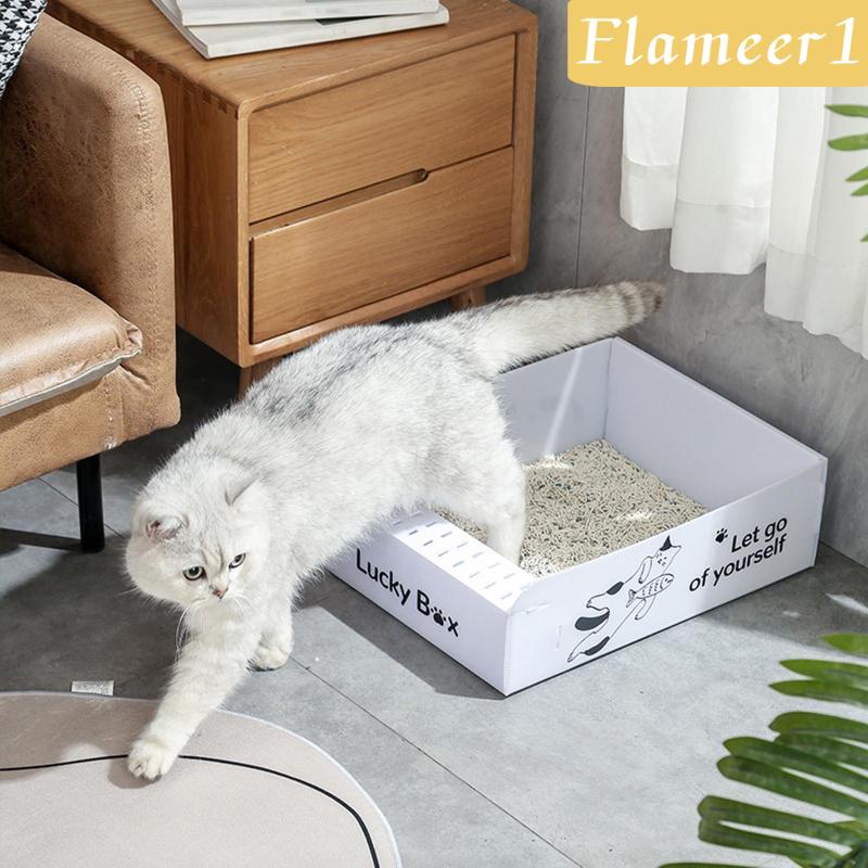 [Flameameer1] Hộp Đi Vệ Sinh Bán Nguyệt Dành Cho Mèo Dùng 1 Lần