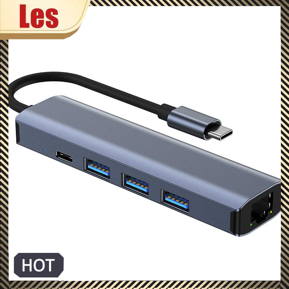 Hub 5 Trong 1 USB C Hub 100W PD 5Gbps Type C Sang USB 3.0 + Phụ Kiện Đi Kèm