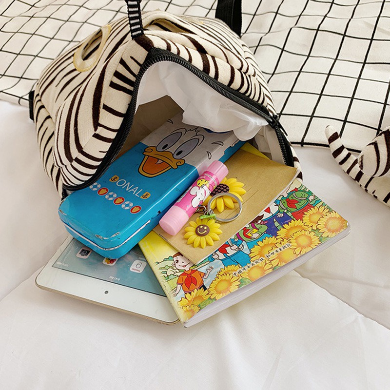 Ba Lô Đi Học Chống Thất Lạc Bằng Vải Bông Dễ Thương Phong Cách Hàn Quốc Cho Bé Trai / Gái