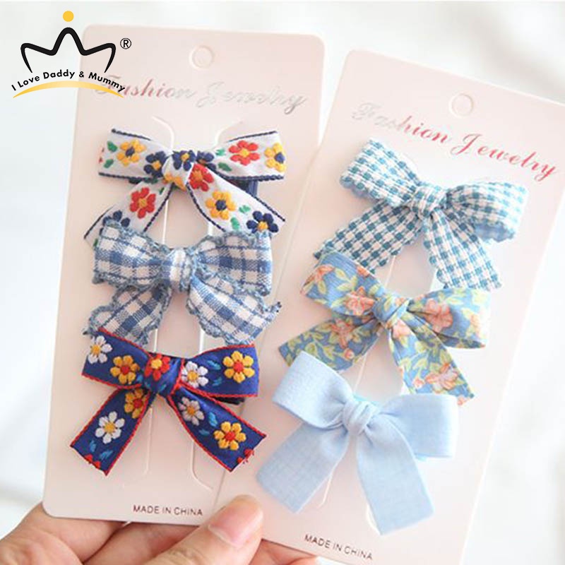 Set 3 Kẹp Tóc Nơ Dễ Thương Cho Bé Gái