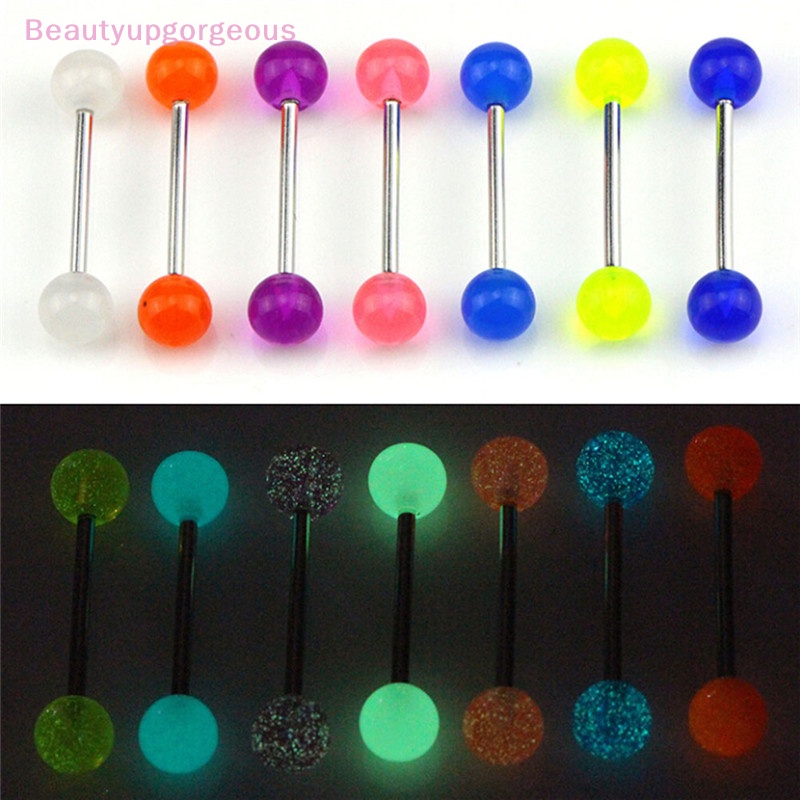 [Beautyupgorgeous] Set 7 Khuyên Lưỡi Phát Sáng Trong Bóng Tối