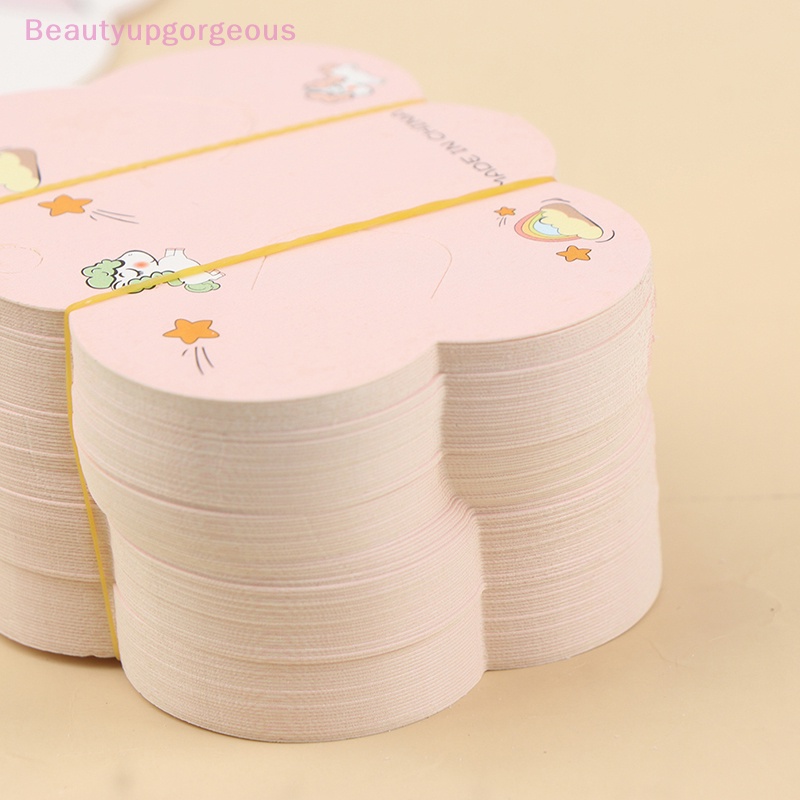 Set 50 Thẻ Giấy Kraft Trưng Bày Kẹp Tóc Hình Đám Mây