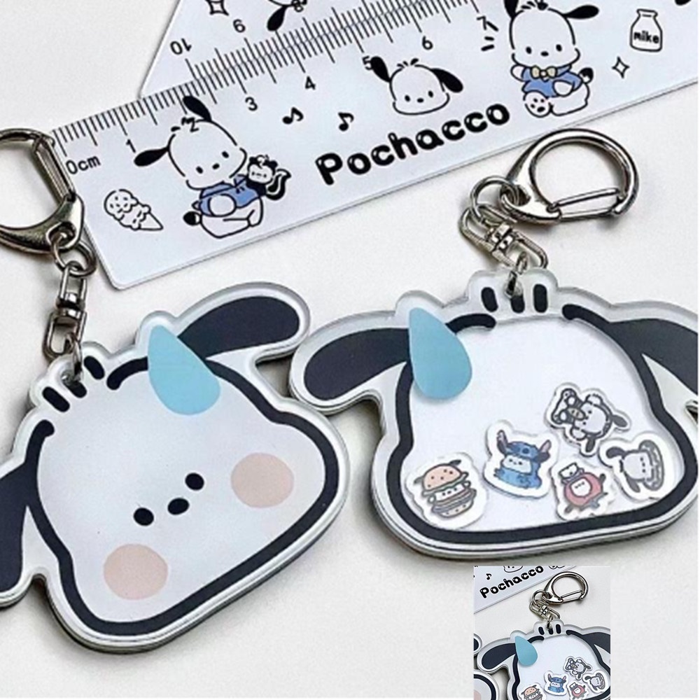 Móc Khóa Hình Chú Chó Pacha Bằng Acrylic Hai Mặt Dễ Thương Trang Trí Điện Thoại