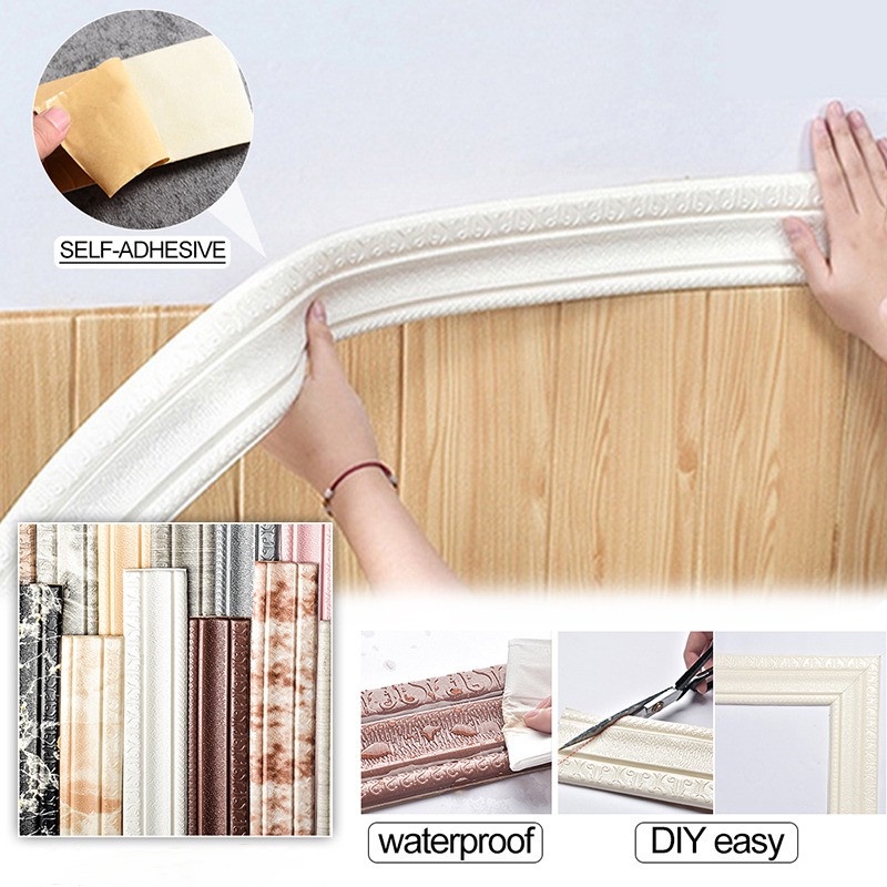 Miếng Dán Viền Chân Tường Bằng PVC Chống Nước Đa Năng 230cm X 5cm
