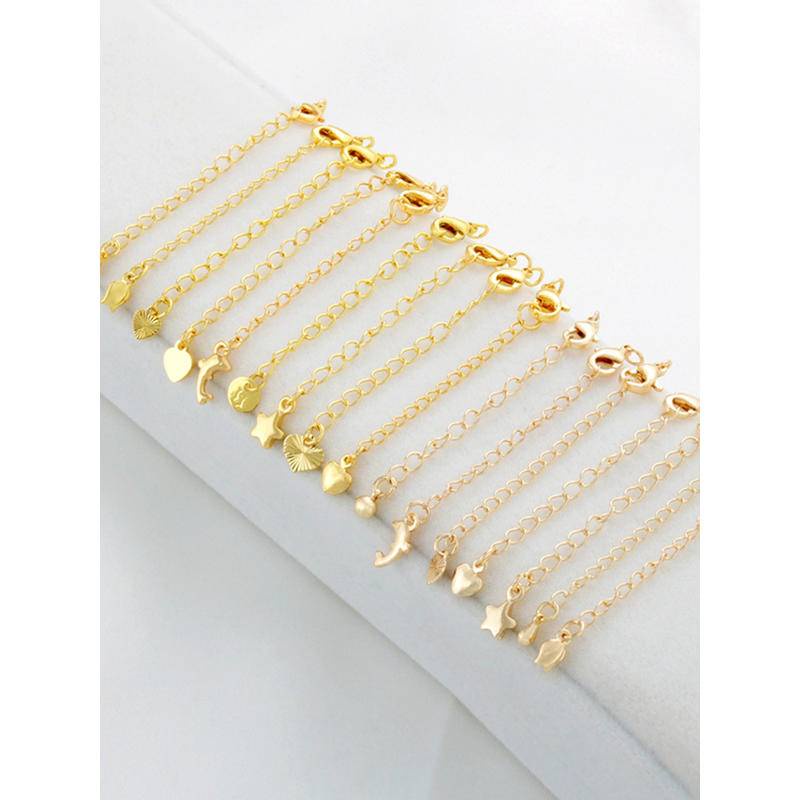 Vòng cổ vàng hạt charm Dây Xích Đuôi Tôm Hùm Mạ Vàng 14K Mở Rộng Làm Trang Sức Thủ Công diy