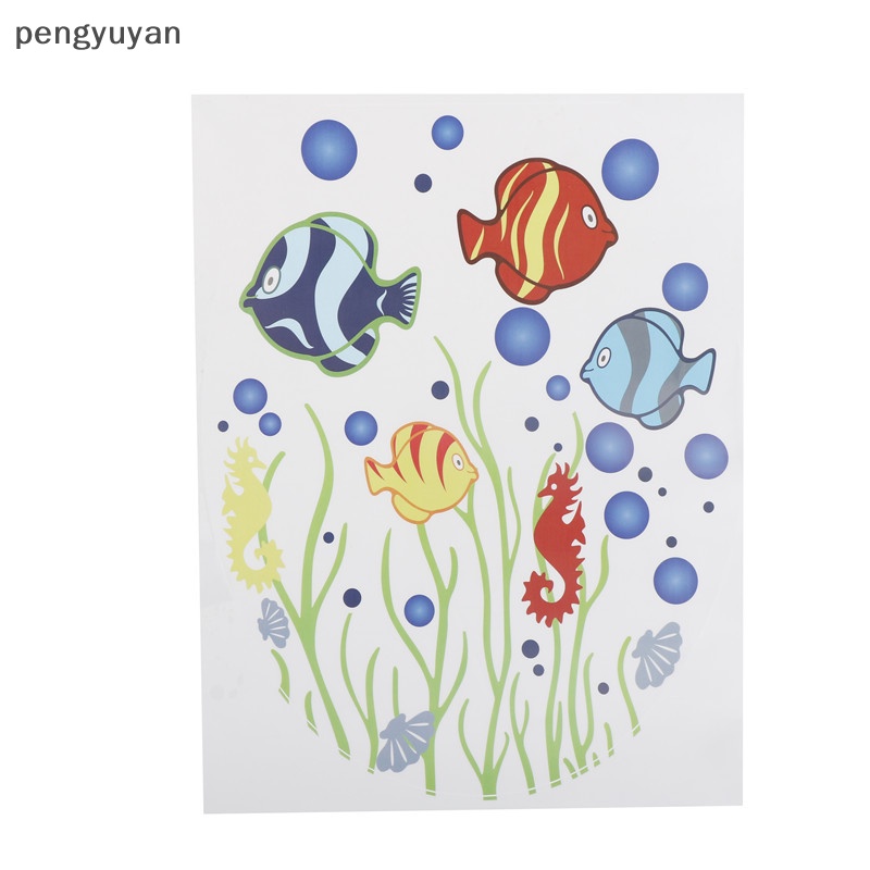 [pengyuyan] Giấy Dán Tường Vinyl Nghệ Thuật Trang Trí Nhà Vệ Sinh DIY Hình Cá Thủy Sinh [Mới]