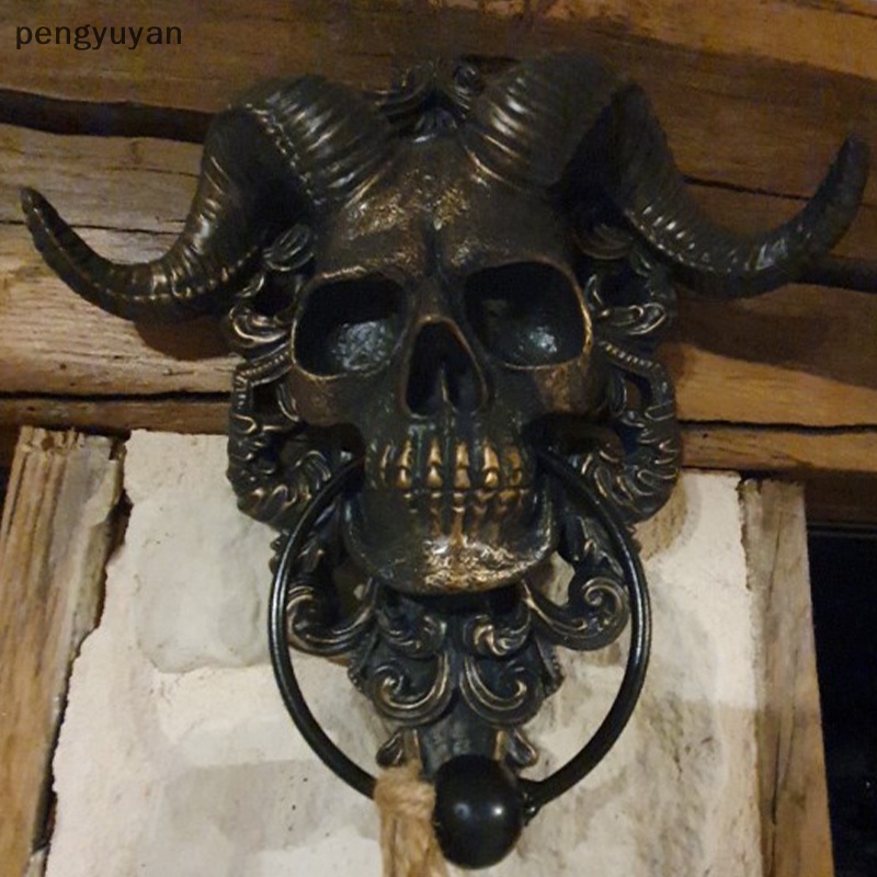[pengyuyan] Đầu Lâu Sừng Quỷ Trang Trí Nhà Cửa Nặng Phong Cách Gothic [Mới]
