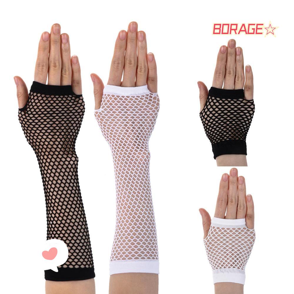 Găng Tay Lưới Hở Ngón Màu Xanh Dương Đen Thời Trang