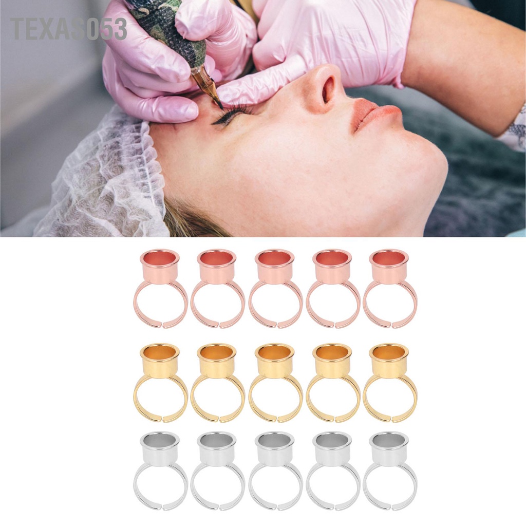 Texas053 5 Chiếc Lông Mày Môi Xăm Mực Vòng Cốc Thép Không Gỉ Microblading Sắc Tố Mi Keo Giá Đỡ Nhẫn M