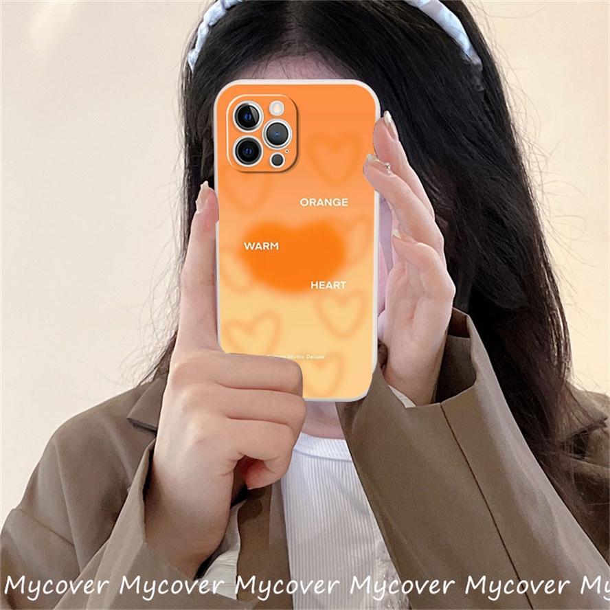 Ốp Điện Thoại Silicon Họa Tiết Trái Cam Cho iPhone 11 13 12 14 Pro Max X XR Xs Max 6 7 8 Plus