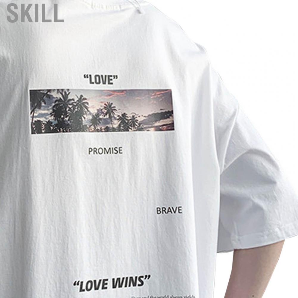 Skill Men Summer Top  Casual Shirt Soft Breathable Half Sleeve for Outing