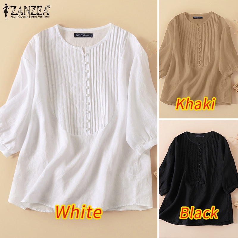 Zanzea Áo Nữ Tay Lửng Kiểu Rộng Thời Trang Thanh Lịch