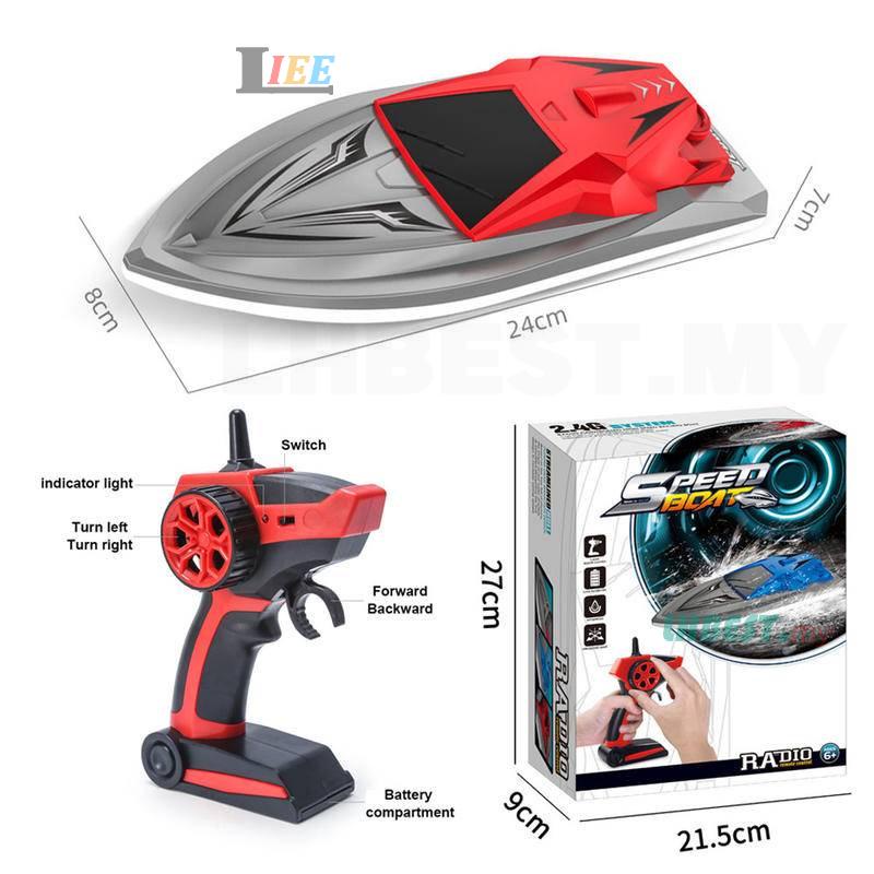 Tàu Thuyền Điều Khiển Từ Xa 2.4g Tốc Độ Cao 18km / h Đồ Chơi Cho Trẻ Em