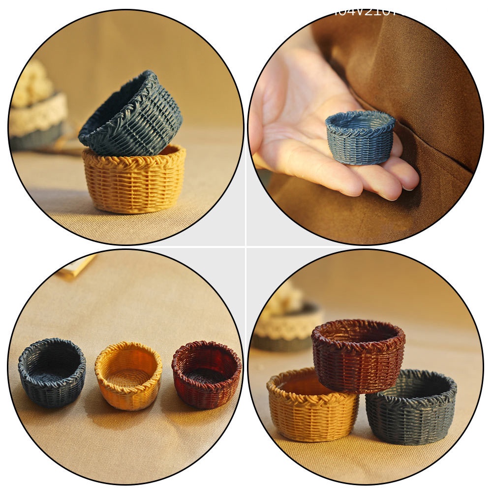 Set 3 Giỏ Đan Mini Trang Trí Giáng Sinh