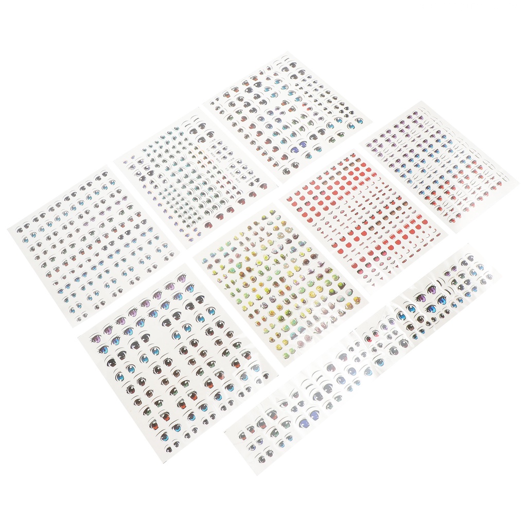 Bộ 8 Tấm Sticker Dán Trang Trí Họa Tiết Hoạt Hình Dễ Thương