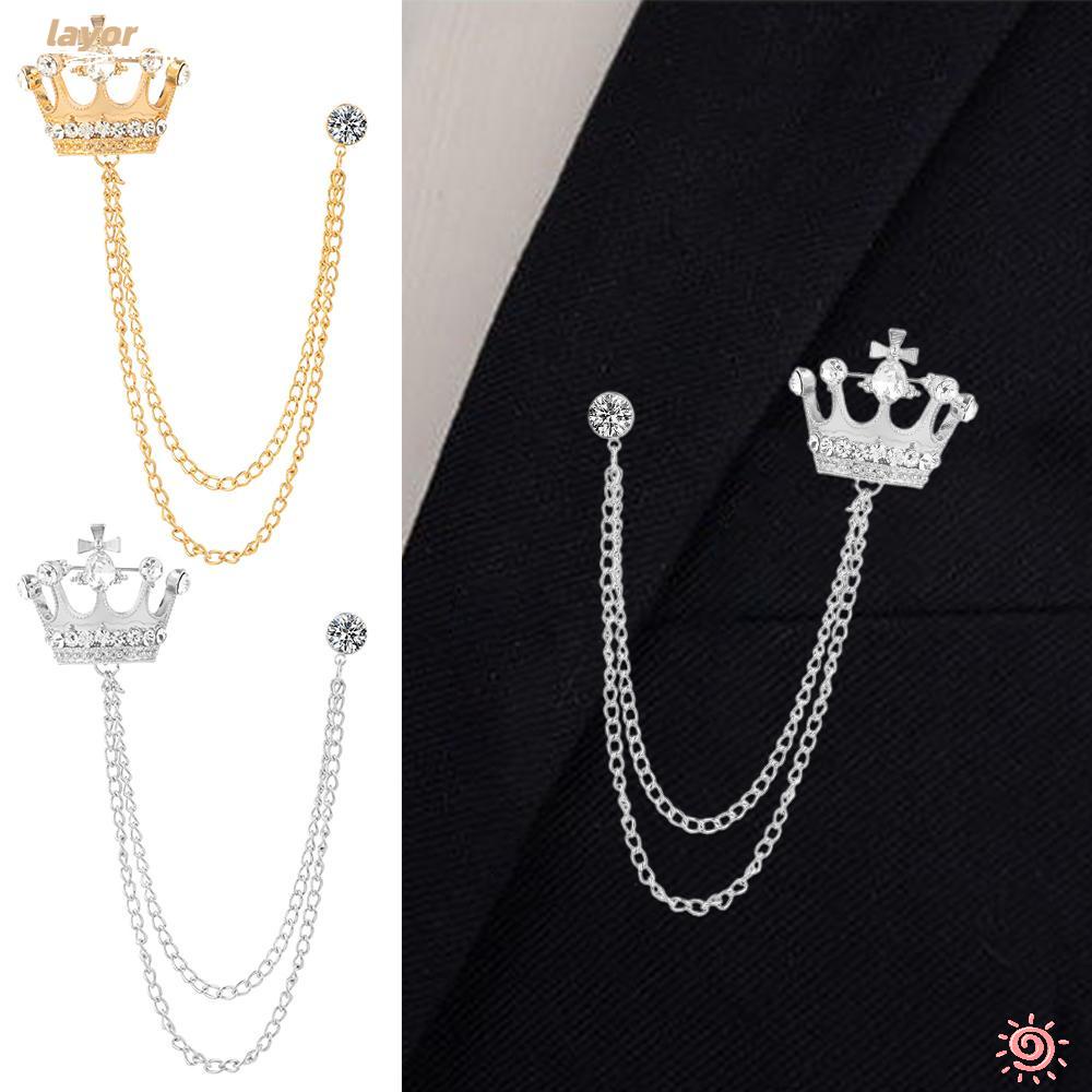 Kẹp Cổ Áo Sơ Mi Phối Dây Xích Tua Rua Cá Tính|Ghim Cài Cổ Áo Thiết Kế Đơn Giản Tiện Dụng