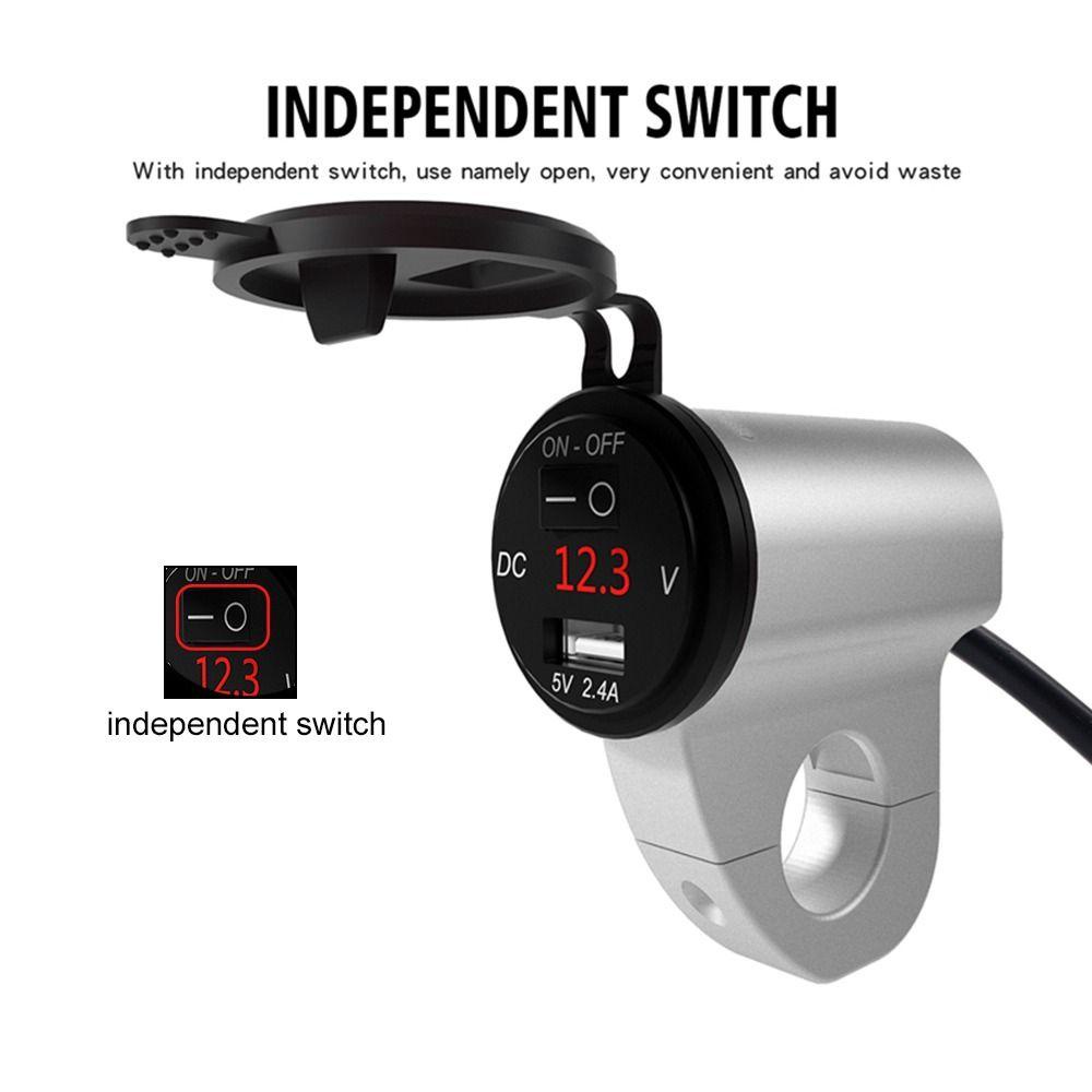 Bộ Sạc Nhanh USB 5V 2.4A QC 3.0 Có Công Tắc Dành Cho Điện Thoại Xe Mô Tô