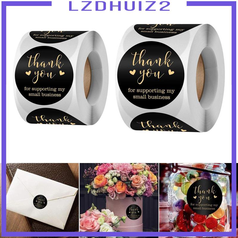 Cuộn 500 Miếng Dán Tròn In Chữ Thank You for Your Supporting Độc Đáo