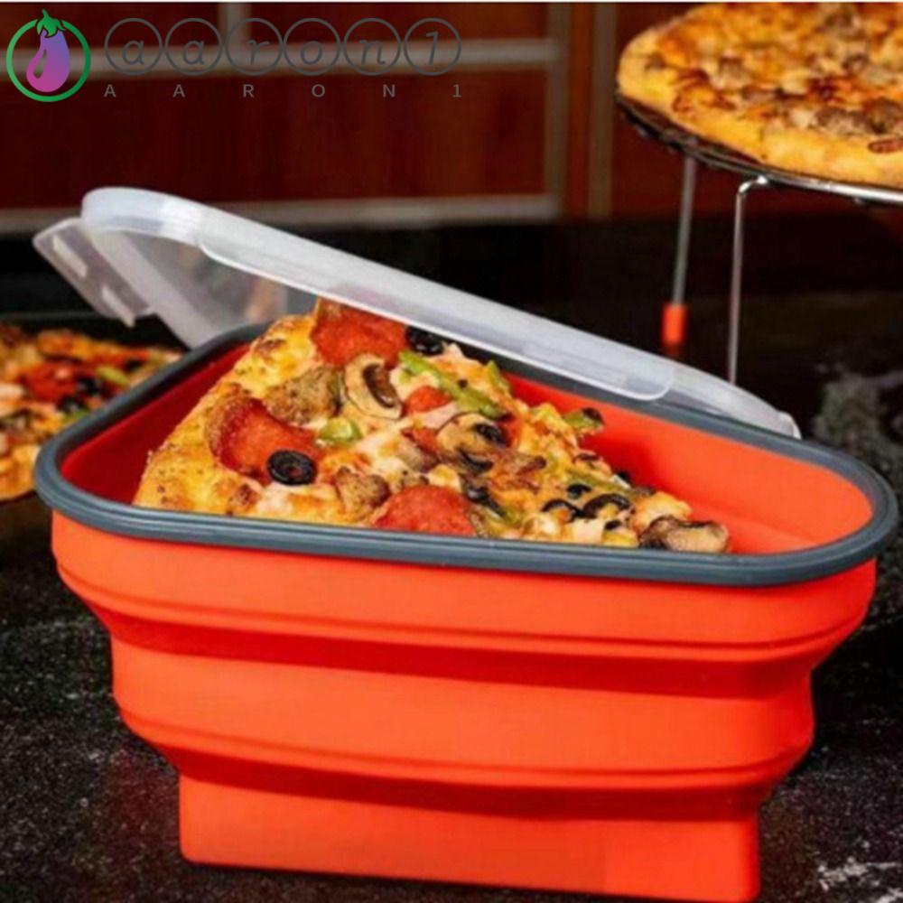 1 Hộp Silicone Đựng Bánh Pizza Gấp Gọn Được + 5 Khay Phục Vụ