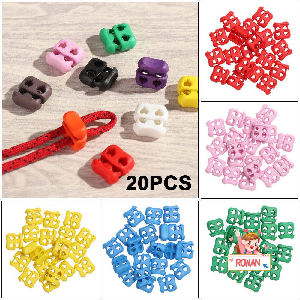 Set 20 Nút Chặn Dây Giày Bằng Nhựa Nhiều Màu Sắc 4mm
