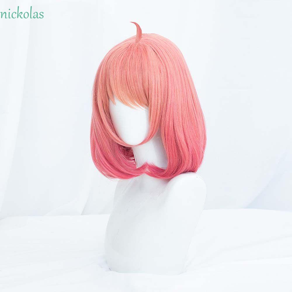 Tóc Giả Nhiều Lớp Màu Hồng Bằng Sợi Tổng Hợp Chịu Nhiệt Dùng Hóa Trang Nhân Vật Nicokas Trong Anya Forger Spyxfamily