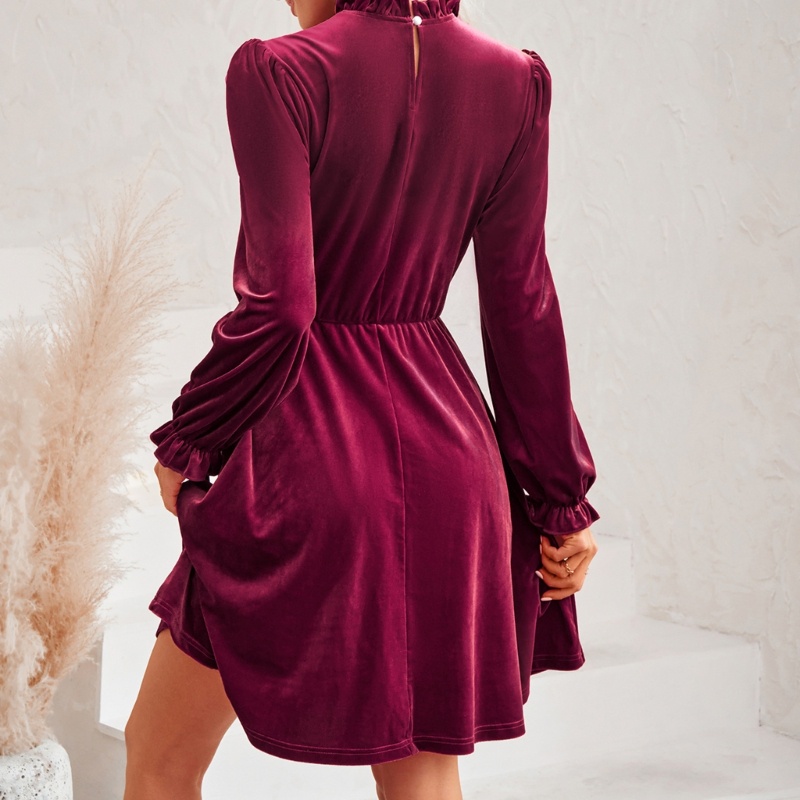 Đầm Dài Tay Eo Cao Thời Trang Mùa Thu Thanh Lịch Dành Cho Nữ