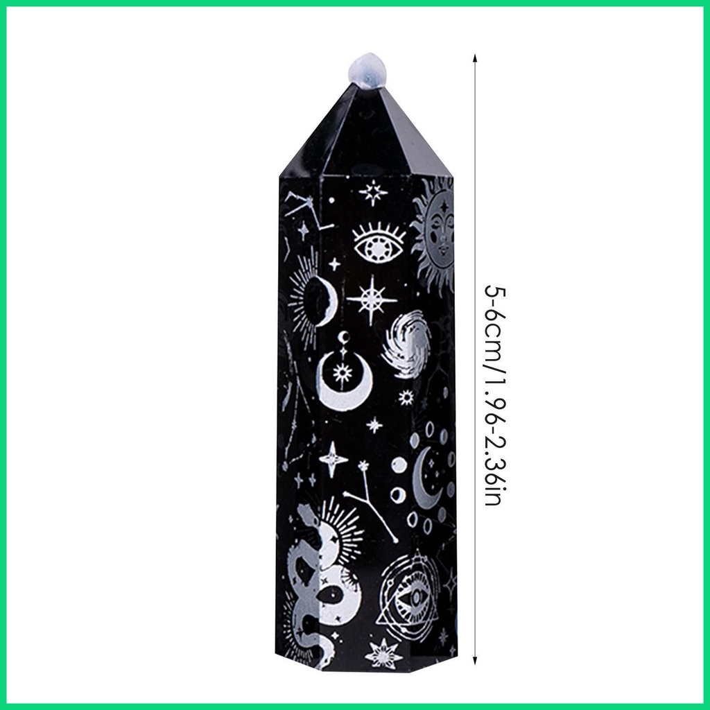 Tháp Đá Obsidian Pha Lê Lục Giác Độc Đáo