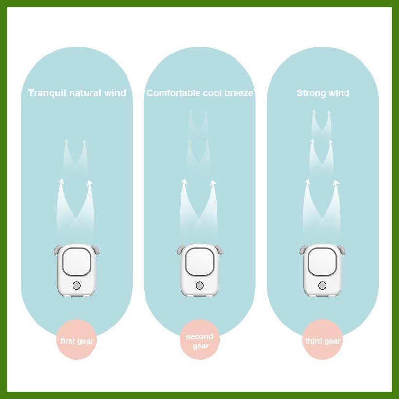 Quạt Làm Mát Đeo Cổ Mini Dễ Thương Có Thể Sạc Lại Bằng Cổng USB Dùng Khi Đi Du Lịch / Cắm Trại Mùa Hè Cho Nam Và Nữ